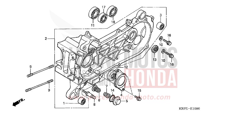 LEFT CRANKCASE for SCV LEAD CANDY BLAZING RED (R195) from 2005